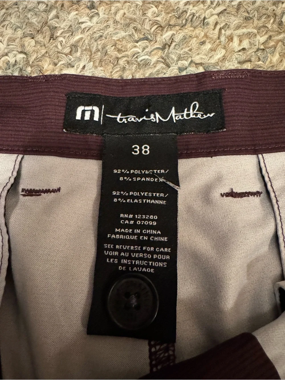 Travis Mathew Men’s Flat Front Maroon Golf Shorts